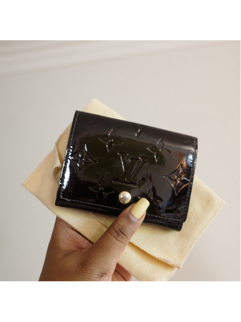 Louis Vuitton Amarante Vernis Business Card Holder Wallet
